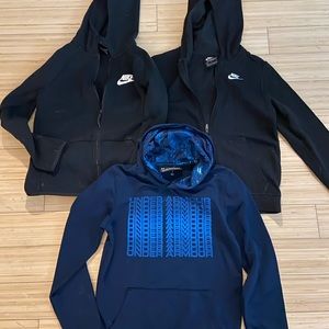3 boys hoodies Nike and Under Armour Size Medium